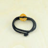 Baltic amber and leather double bracelet