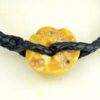 Baltic amber and leather double bracelet