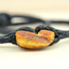 Baltic amber and leather double bracelet