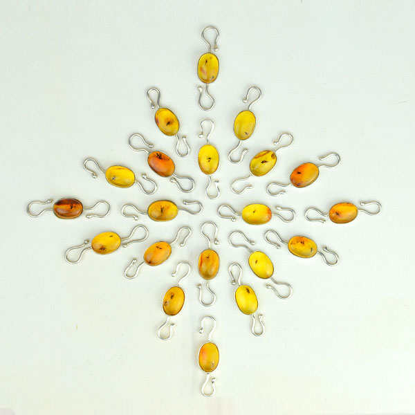 pieces of amber and silver