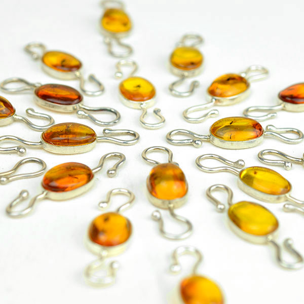pieces of amber and silver