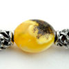 Baltic amber and leather double bracelet