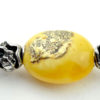 Baltic amber and leather double bracelet