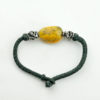 Baltic amber and leather double bracelet