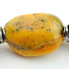 Baltic amber and leather double bracelet