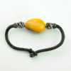 Baltic amber and leather double bracelet