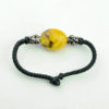 Baltic amber and leather double bracelet