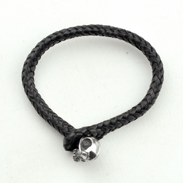 Leather bracelet with skull piece